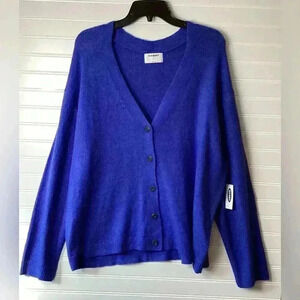 Old navy NWT OVERSIZED XL Button Front V neck Soft blue cardigan